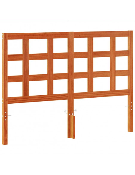 Testiera Marrone Cera 135 cm in Legno Massello di Pino