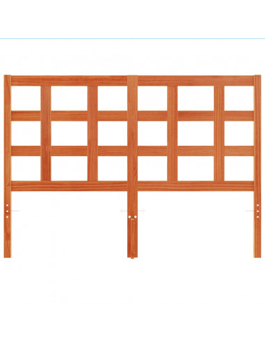Testiera Marrone Cera 135 cm in Legno Massello di Pino