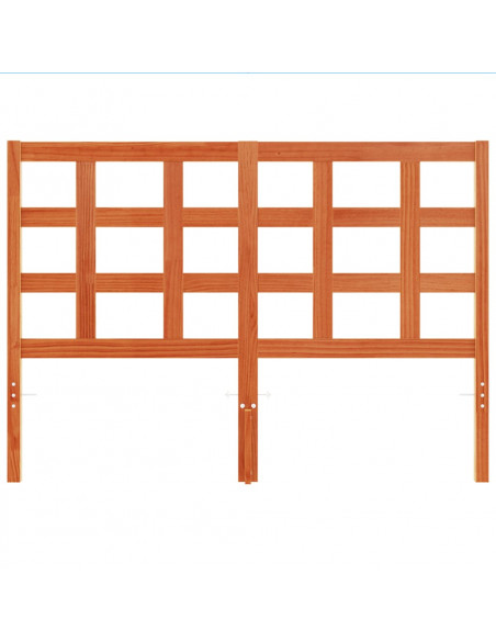 Testiera Marrone Cera 135 cm in Legno Massello di Pino