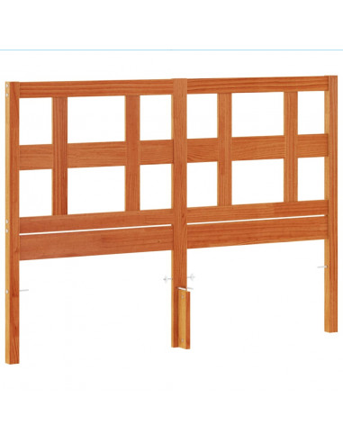 Testiera Marrone Cera 135 cm in Legno Massello di Pino