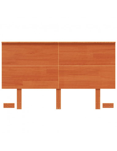 Testiera Marrone Cera 120 cm in Legno Massello di Pino