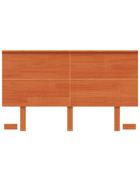 Testiera Marrone Cera 120 cm in Legno Massello di Pino