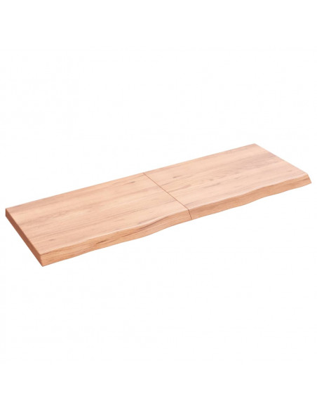 Piano Bagno Marrone 120x40x(2-4) cm Legno Massello Trattato