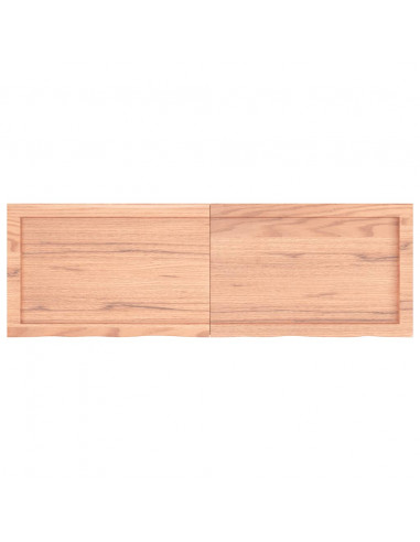 Piano Bagno Marrone 120x40x(2-4) cm Legno Massello Trattato