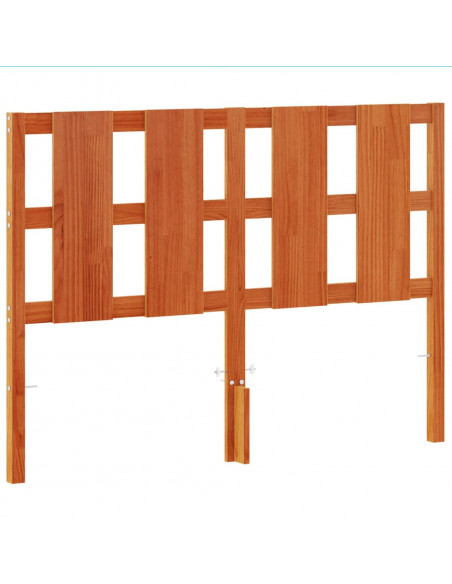 Testiera Marrone Cera 135 cm in Legno Massello di Pino