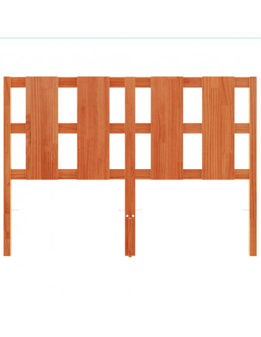 Testiera Marrone Cera 135 cm in Legno Massello di Pino