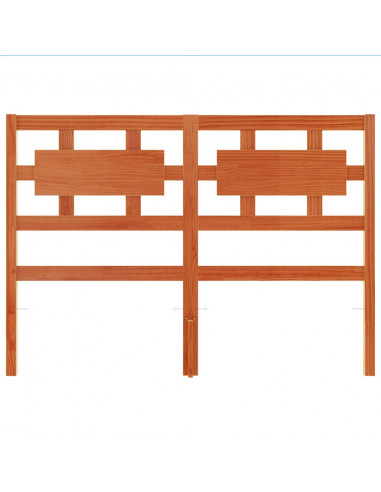 Testiera Marrone Cera 135 cm in Legno Massello di Pino