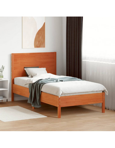 Testiera Marrone Cera 100 cm in Legno Massello di Pino