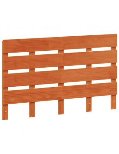 Testiera Marrone Cera 120 cm in Legno Massello di Pino