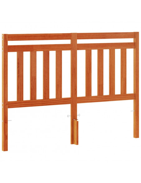 Testiera Marrone Cera 135 cm in Legno Massello di Pino
