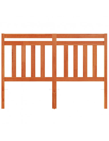 Testiera Marrone Cera 135 cm in Legno Massello di Pino