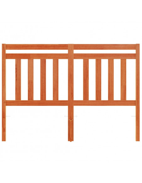Testiera Marrone Cera 135 cm in Legno Massello di Pino