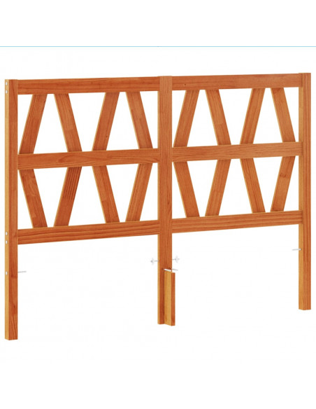 Testiera Marrone Cera 135 cm in Legno Massello di Pino