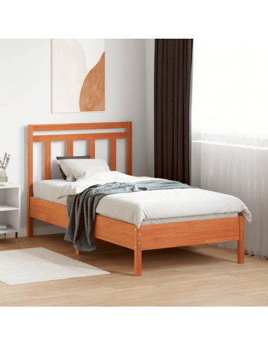 Testiera Marrone Cera 100 cm in Legno Massello di Pino