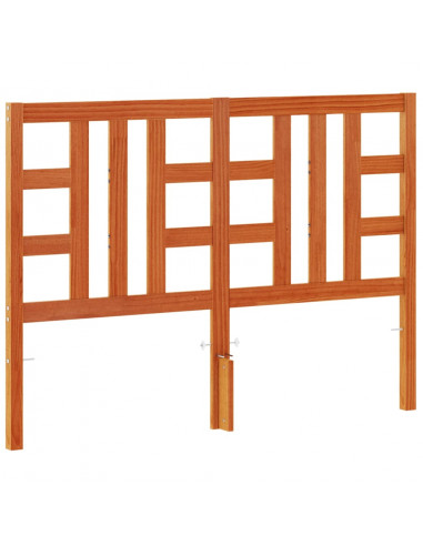 Testiera Marrone Cera 135 cm in Legno Massello di Pino