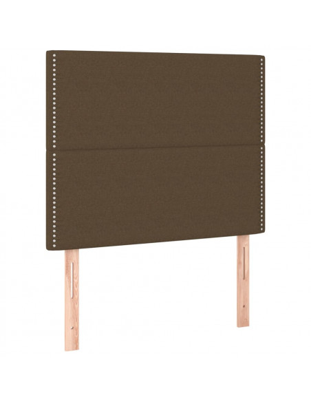 Testiera 2 pz Marrone Scuro 100x5x78/88 cm in Tessuto