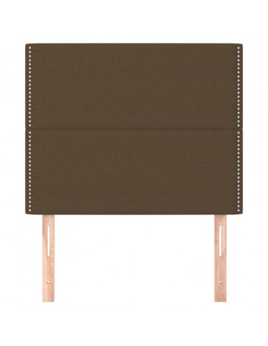 Testiera 2 pz Marrone Scuro 100x5x78/88 cm in Tessuto