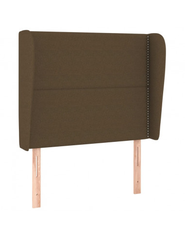 Testiera ad Orecchio Marrone Scuro 103x23x118/128 cm in Tessuto