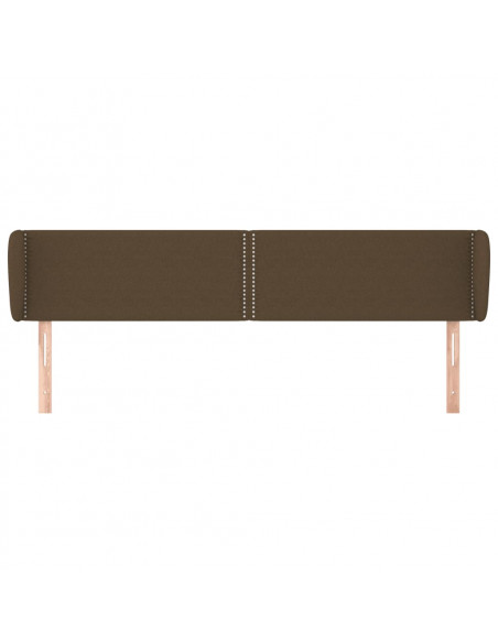 Testiera ad Orecchio Marrone Scuro 203x23x78/88 cm in Tessuto