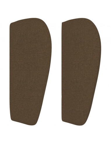 Testiera ad Orecchio Marrone Scuro 203x23x78/88 cm in Tessuto