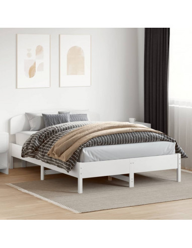 Testiera Bianca 150 cm in Legno Massello di Pino
