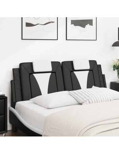 Cuscino Testiera Nero e Bianco 120 cm in Similpelle