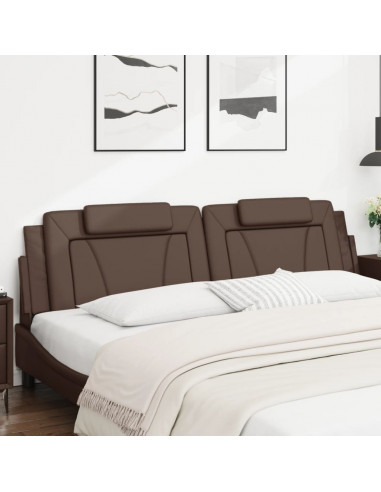 Cuscino Testiera Marrone 200 cm in Similpelle