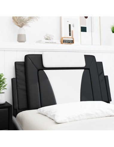 Cuscino Testiera Nero e Bianco 100 cm in Similpelle