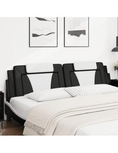 Cuscino Testiera Nero e Bianco 200 cm in Similpelle