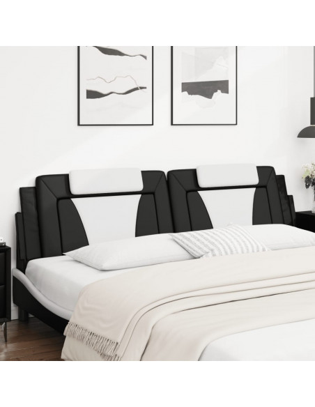 Cuscino Testiera Nero e Bianco 200 cm in Similpelle