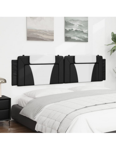 Cuscino Testiera Nero e Bianco 200 cm in Similpelle