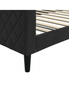 Letto da Giorno Nero 100x200 cm in Velluto