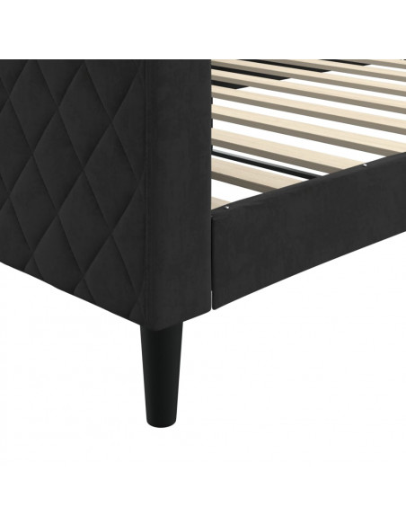 Letto da Giorno Nero 100x200 cm in Velluto