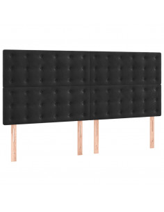 Testiera 4 pz Nera 90x5x78/88 cm in Velluto 2