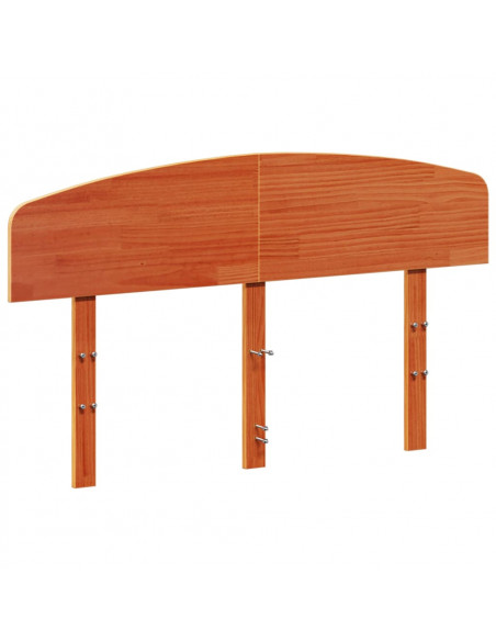 Testiera Marrone Cera 135 cm in Legno Massello di Pino