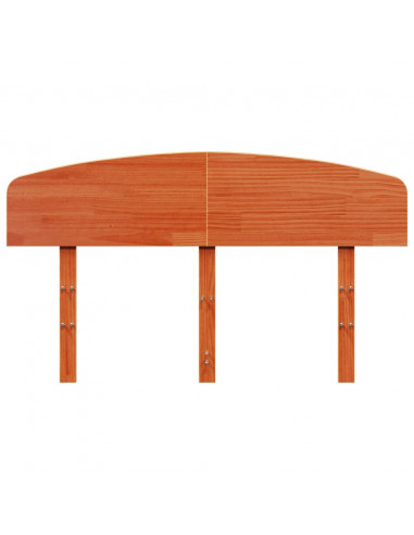 Testiera Marrone Cera 135 cm in Legno Massello di Pino