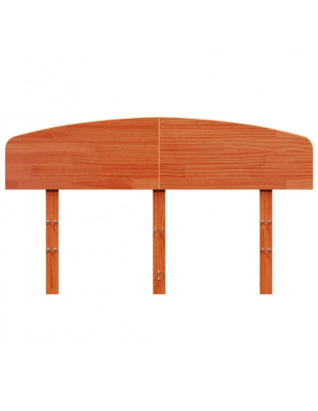 Testiera Marrone Cera 135 cm in Legno Massello di Pino