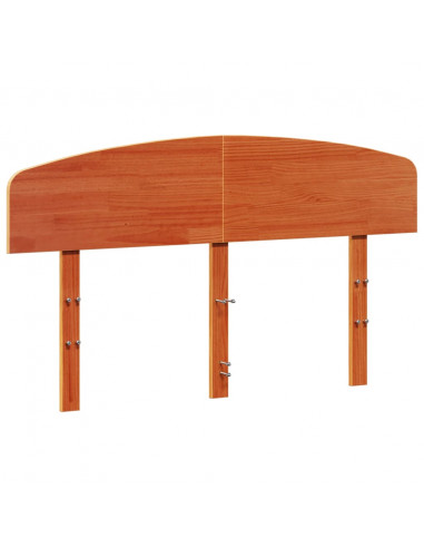 Testiera Marrone Cera 140 cm in Legno Massello di Pino