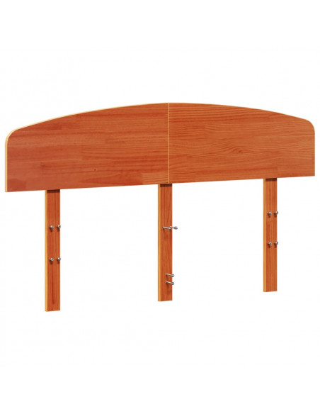 Testiera Marrone Cera 140 cm in Legno Massello di Pino