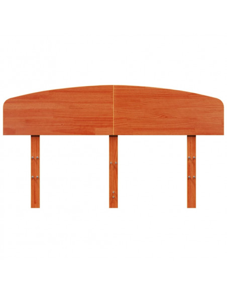 Testiera Marrone Cera 140 cm in Legno Massello di Pino