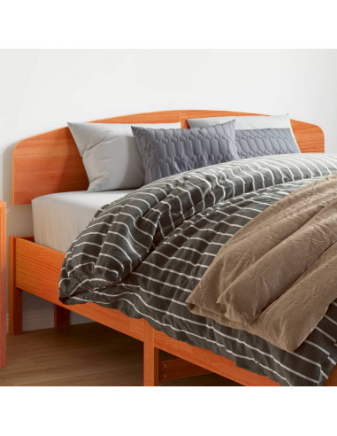 Testiera Marrone Cera 160 cm in Legno Massello di Pino