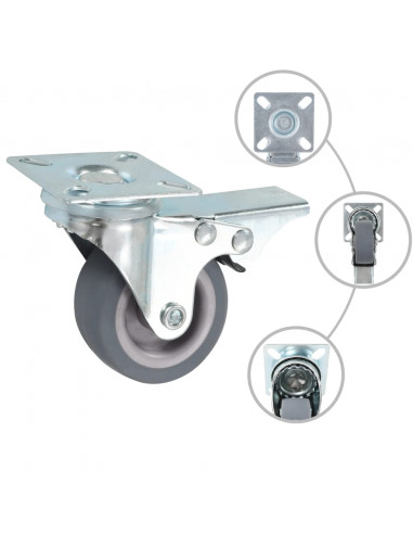 Ruote Girevoli con Doppio Freno 4 pz 50 mm