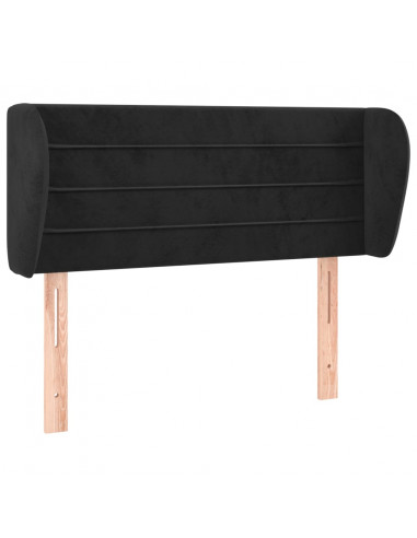 Testiera ad Orecchio Nera 83 x 23 x 78/88 cm in Velluto