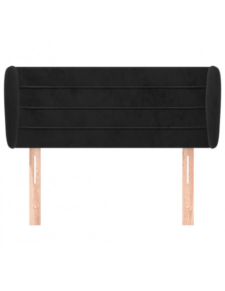 Testiera ad Orecchio Nera 83 x 23 x 78/88 cm in Velluto