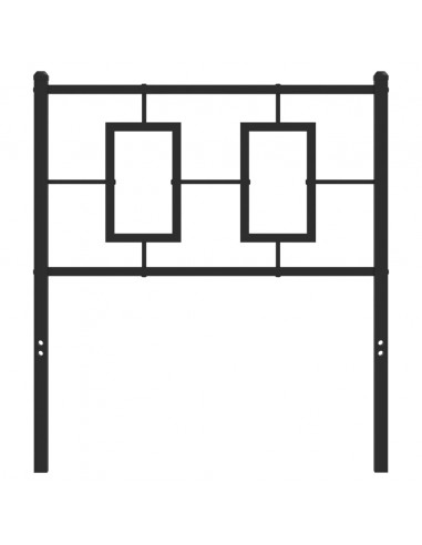 Testiera in Metallo Nero 80 cm