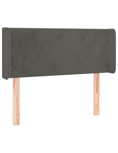 Testiera ad Orecchio Grigio Scuro 103x16x78/88 cm in Velluto