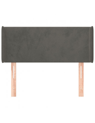 Testiera ad Orecchio Grigio Scuro 103x16x78/88 cm in Velluto