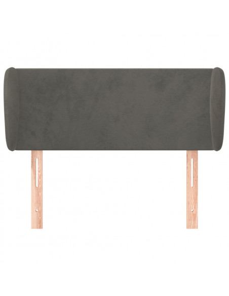 Testiera ad Orecchio Grigio Scuro 103x23x78/88 cm in Velluto