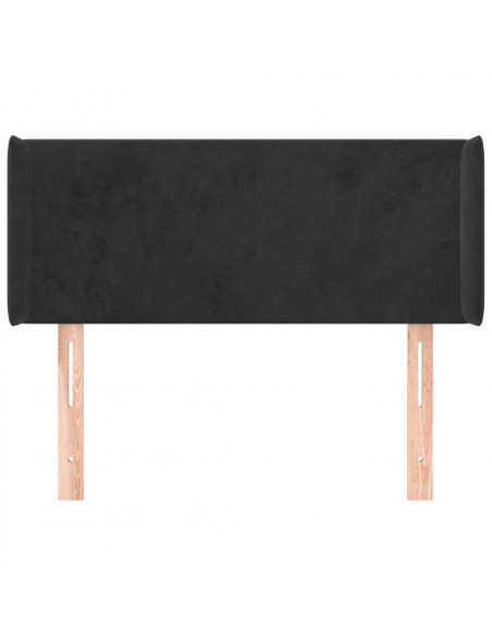 Testiera ad Orecchio Nera 103x16x78/88 cm in Velluto