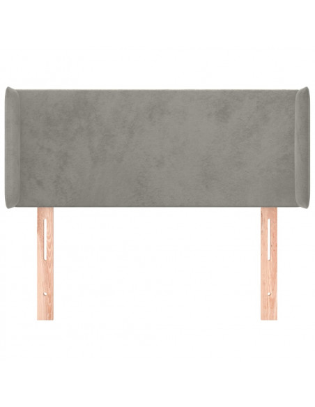 Testiera ad Orecchio Grigio Chiaro 103x16x78/88 cm in Velluto